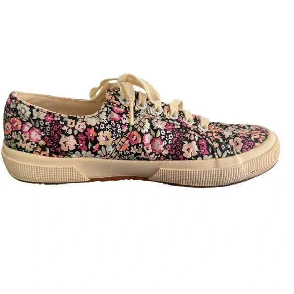 Superga Women’s Size 8 Size 39 Floral Daisy Multicolor Sneakers Casual Lace Up - Picture 6 of 12